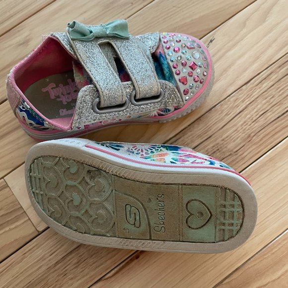 Skechers Twinkle Toes Light Up Sneakers Velcro - Picture 4 of 4